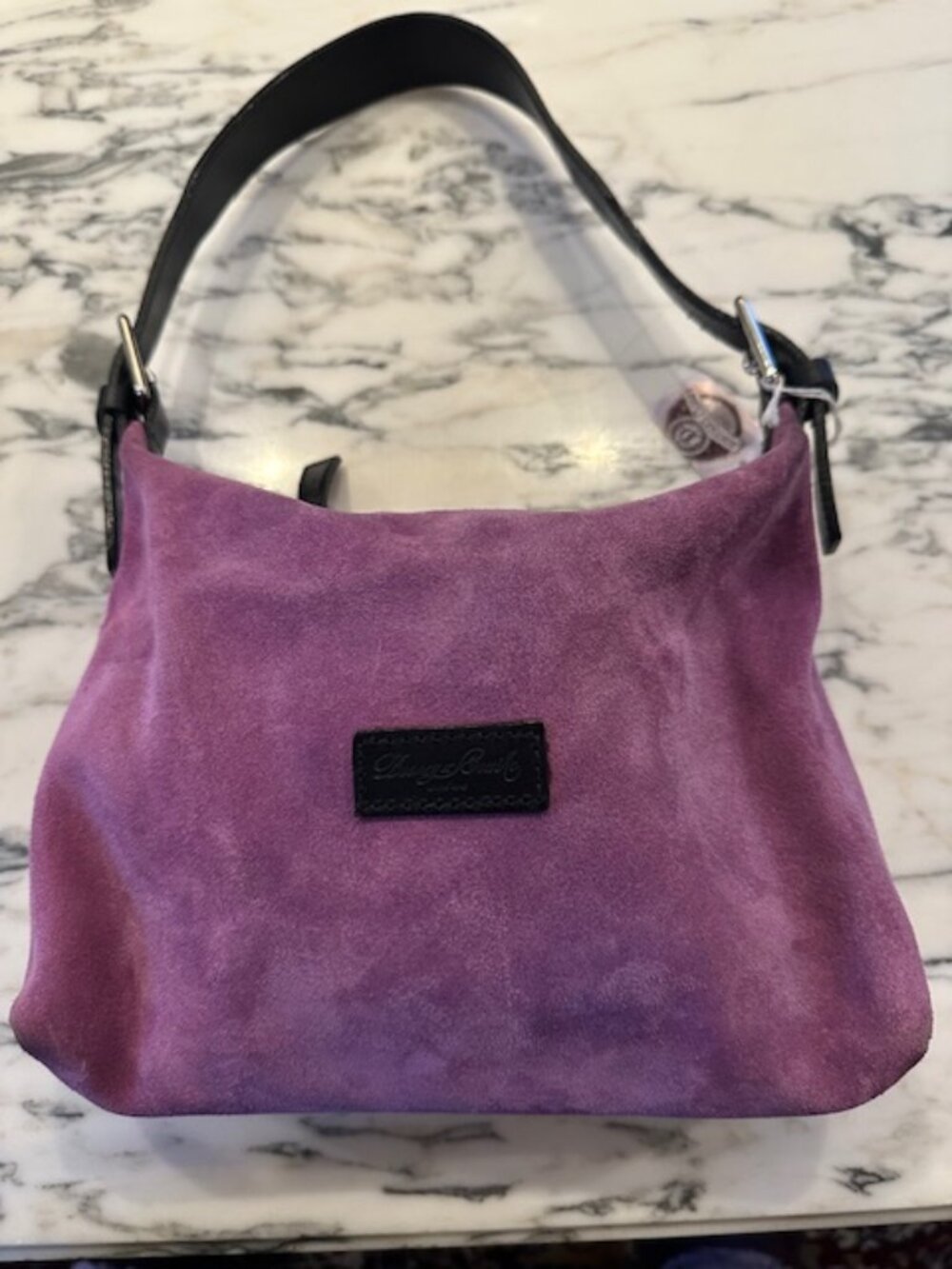 Dooney & Bourke Vintage Rare Purple Suede Large Sac Hobo Bag